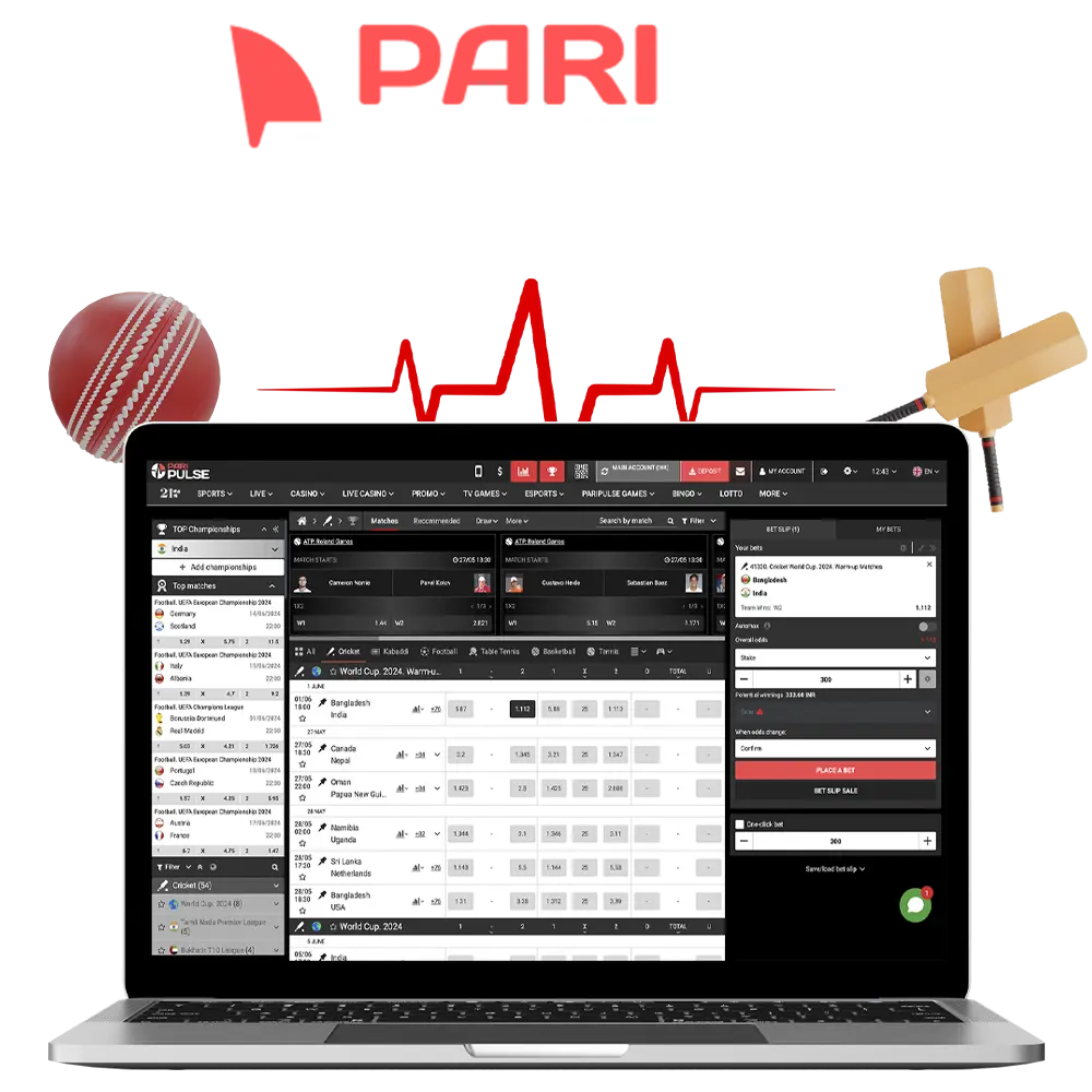 Enjoy cricket betting with the best bookmaker PariPulse.