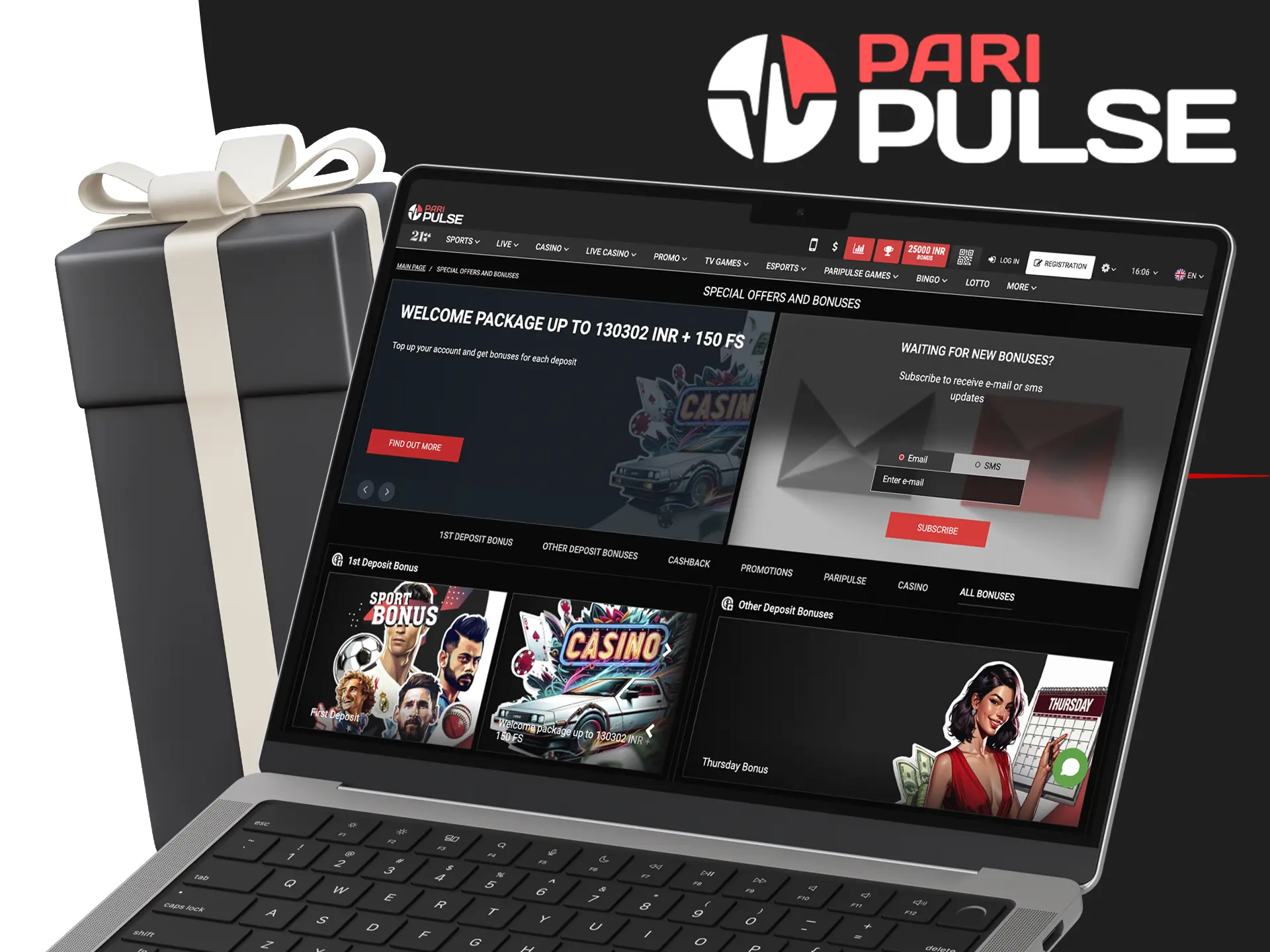 The variety of bonuses presented at PariPulse casino will interest any gambler.