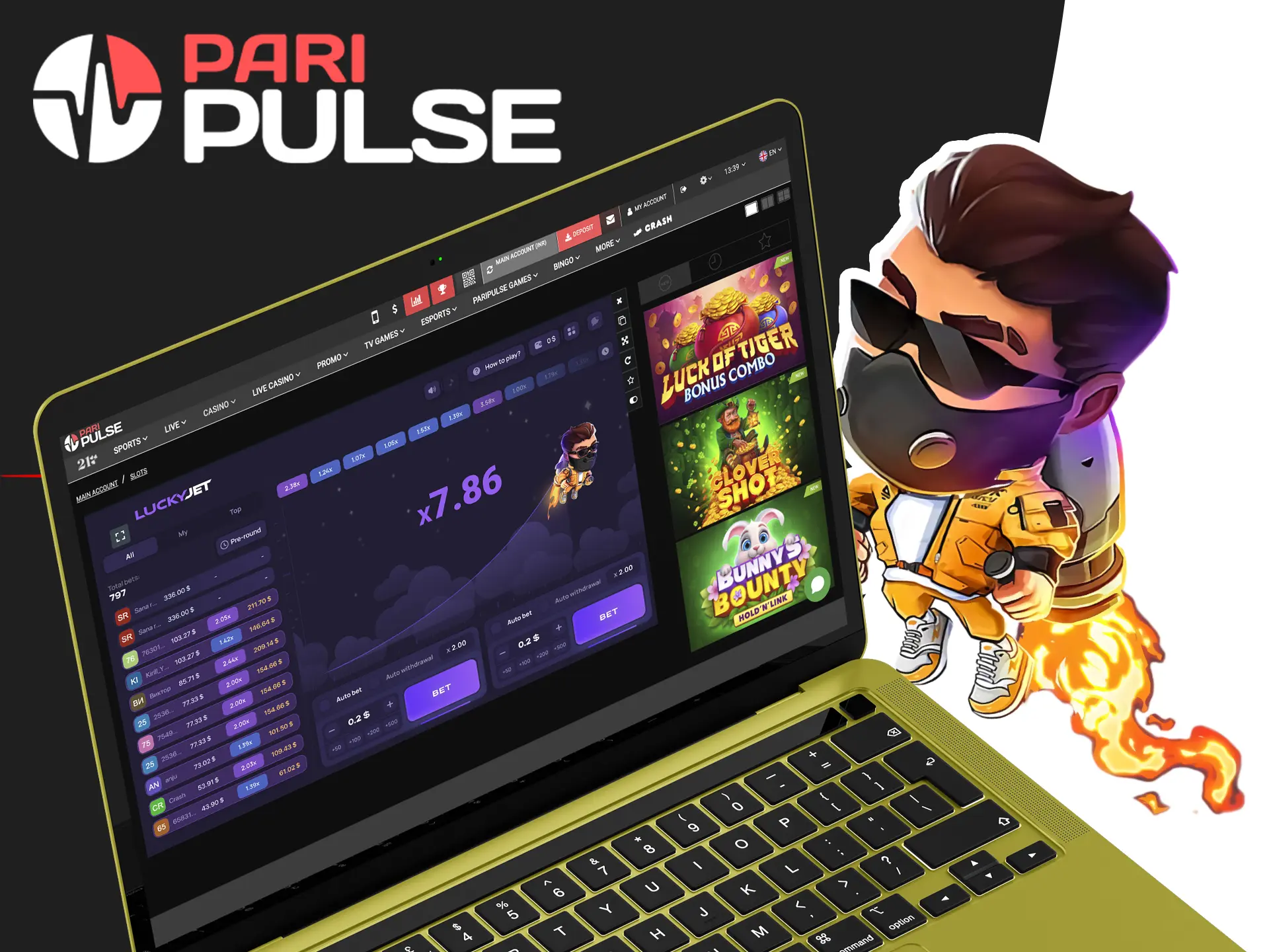 Enjoy the emotions of winning by playing the most famous Lucky Jet game from PariPulse.