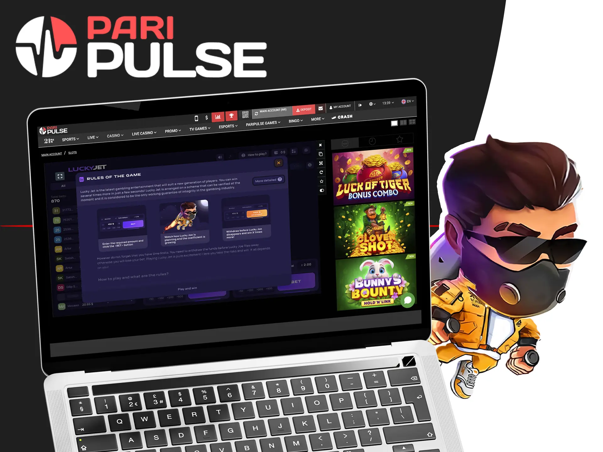 Check out the main features of playing Lucky Jet from PariPulse.