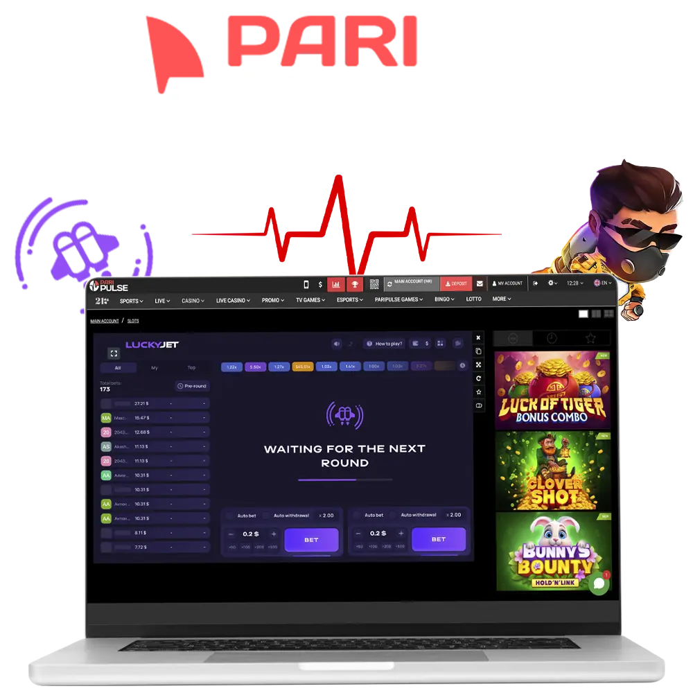 Try your hand at the popular Lucky Jet game from PariPulse Casino.