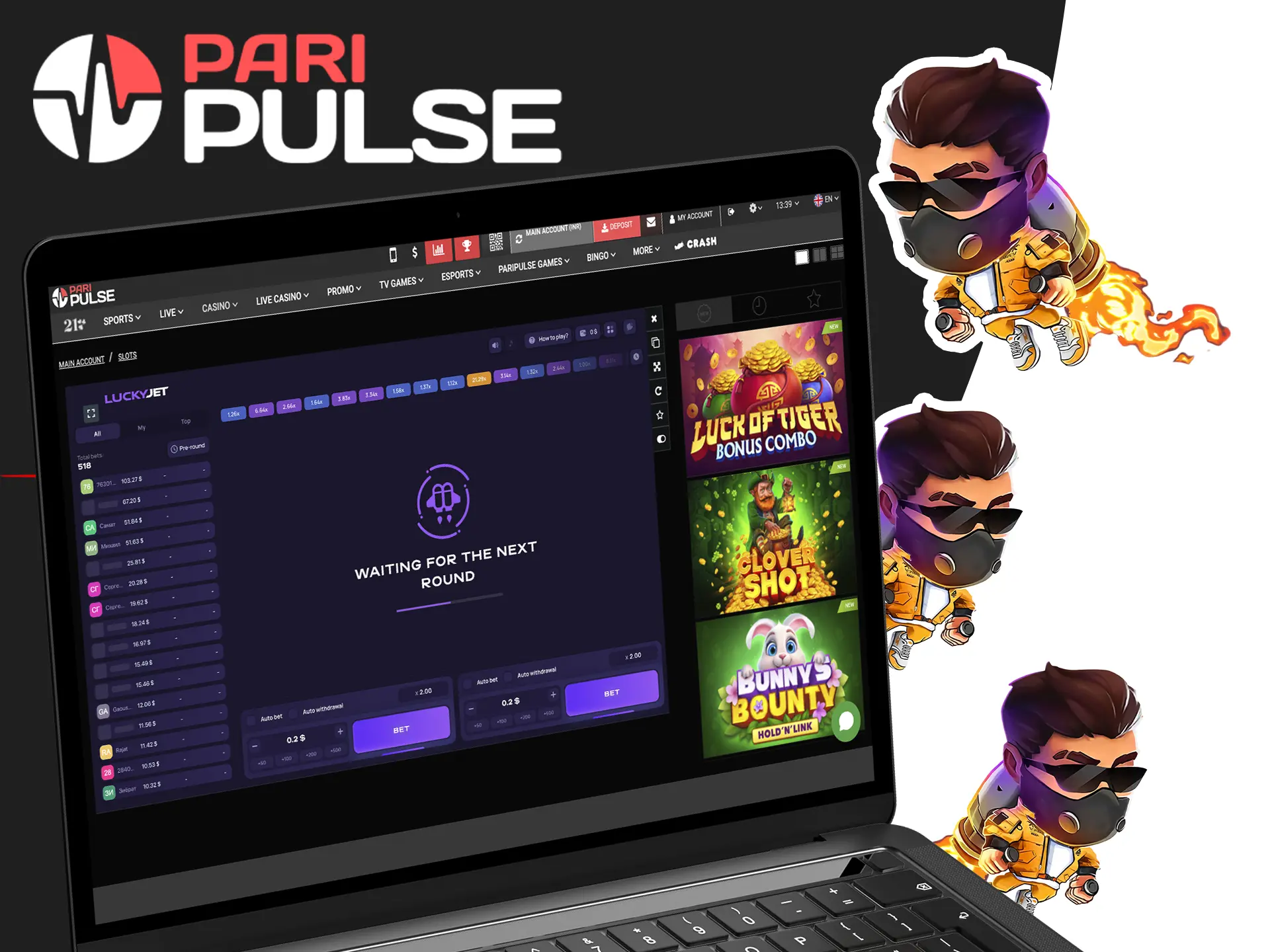 Lucky Jet has a simple and accessible interface for any level of PariPulse Casino user.