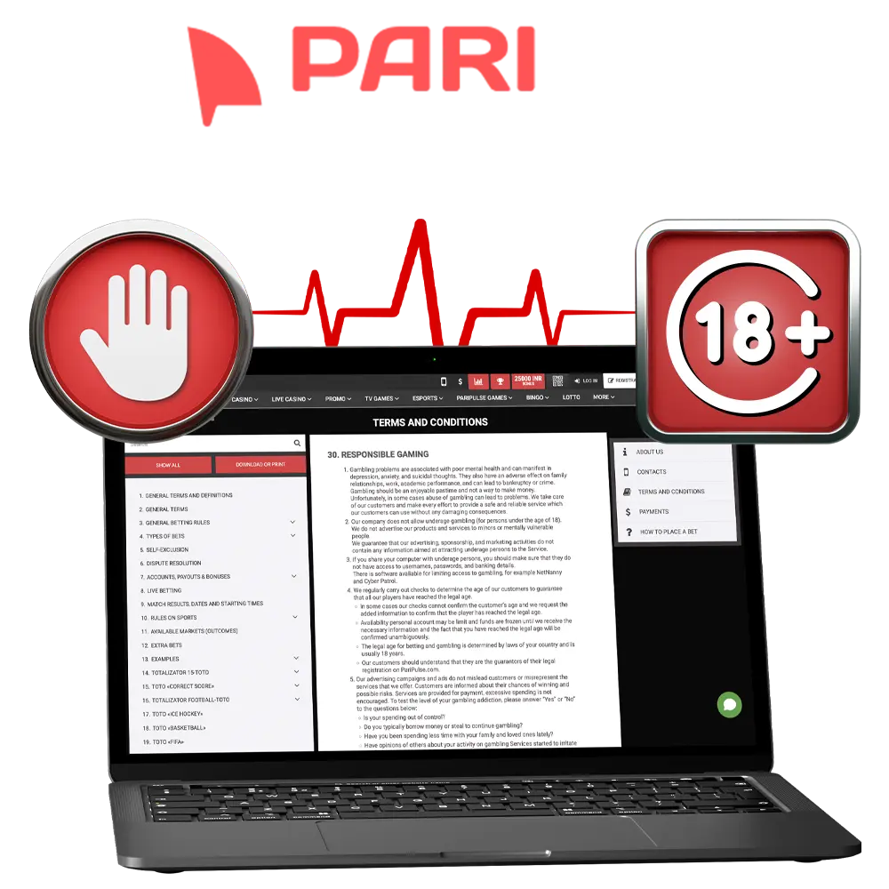 Be mindful of your play at PariPulse Casino and don't forget to take breaks.