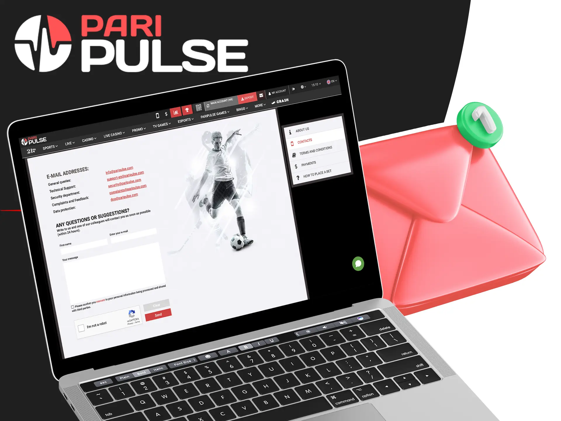 PariPulse has departments specialising in specific problems, where you can get help with any issue via Email.