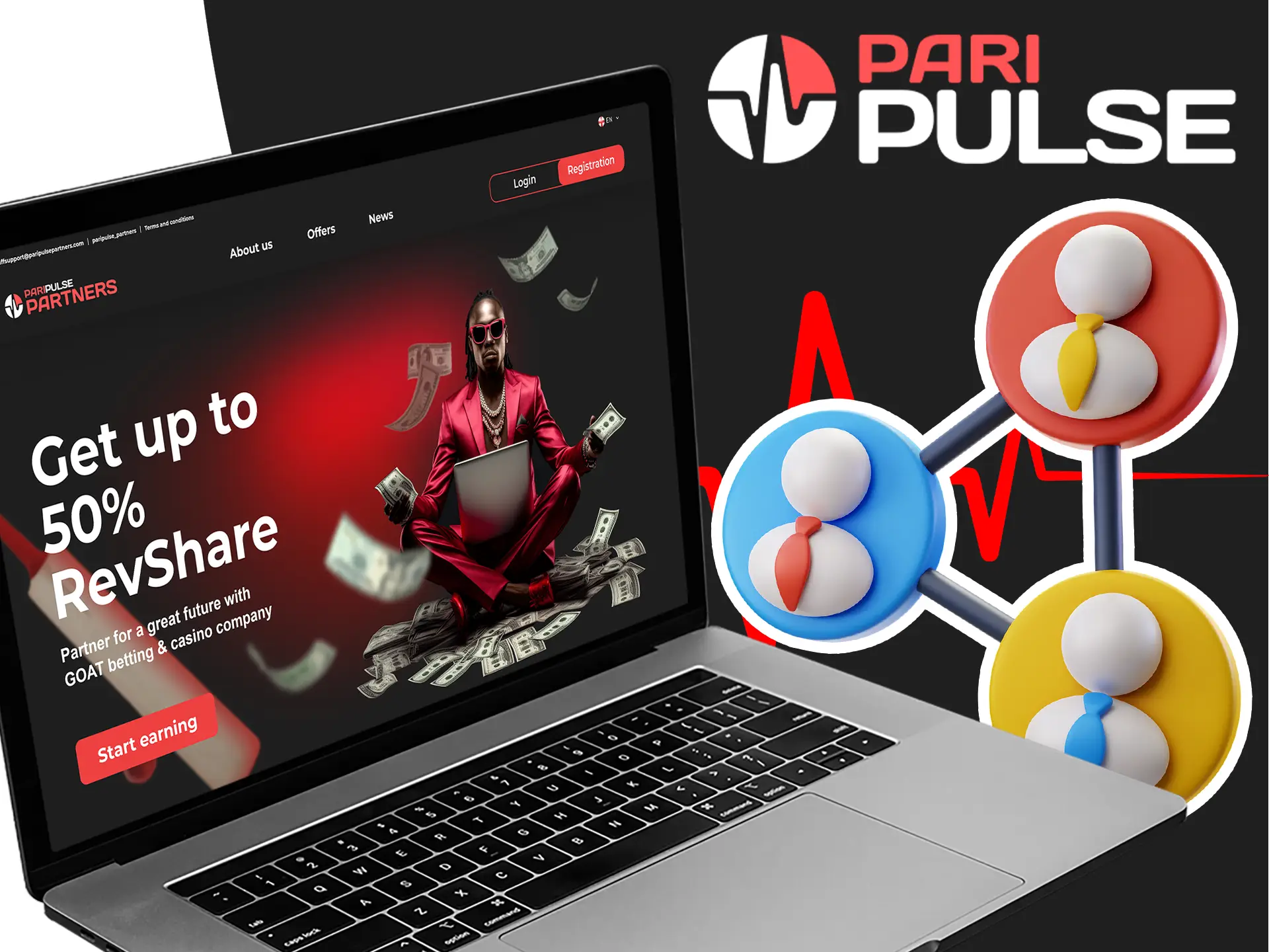 Refer players and earn big with the PariPulse affiliate program.