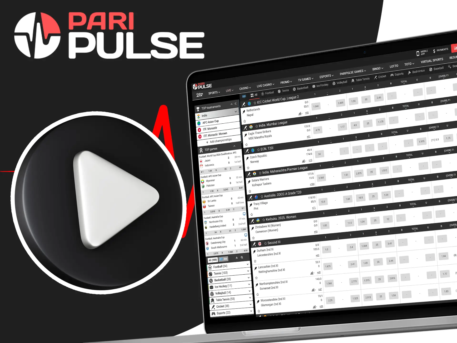 Bet live on PariPulse with real-time odds.