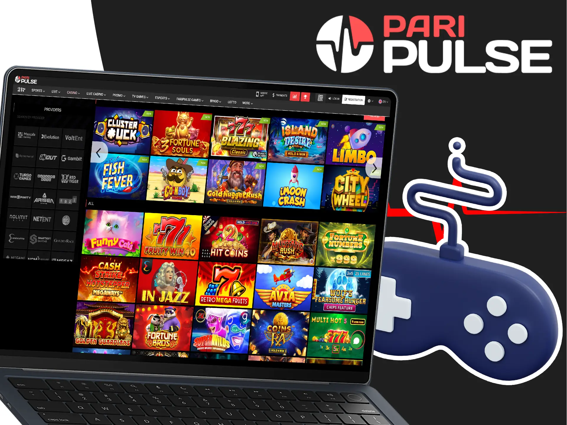 PariPulse offers trusted casino games from top providers.