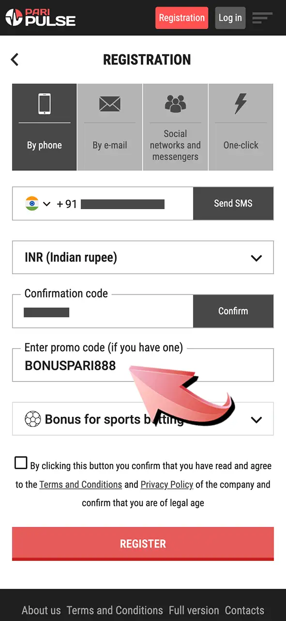 Apply your promo code and claim your bonus on PariPulse.