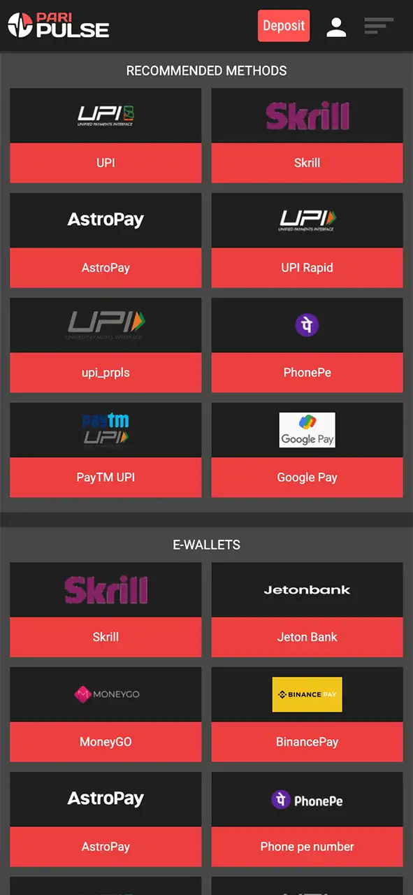 Make your first deposit and activate the offer on PariPulse.