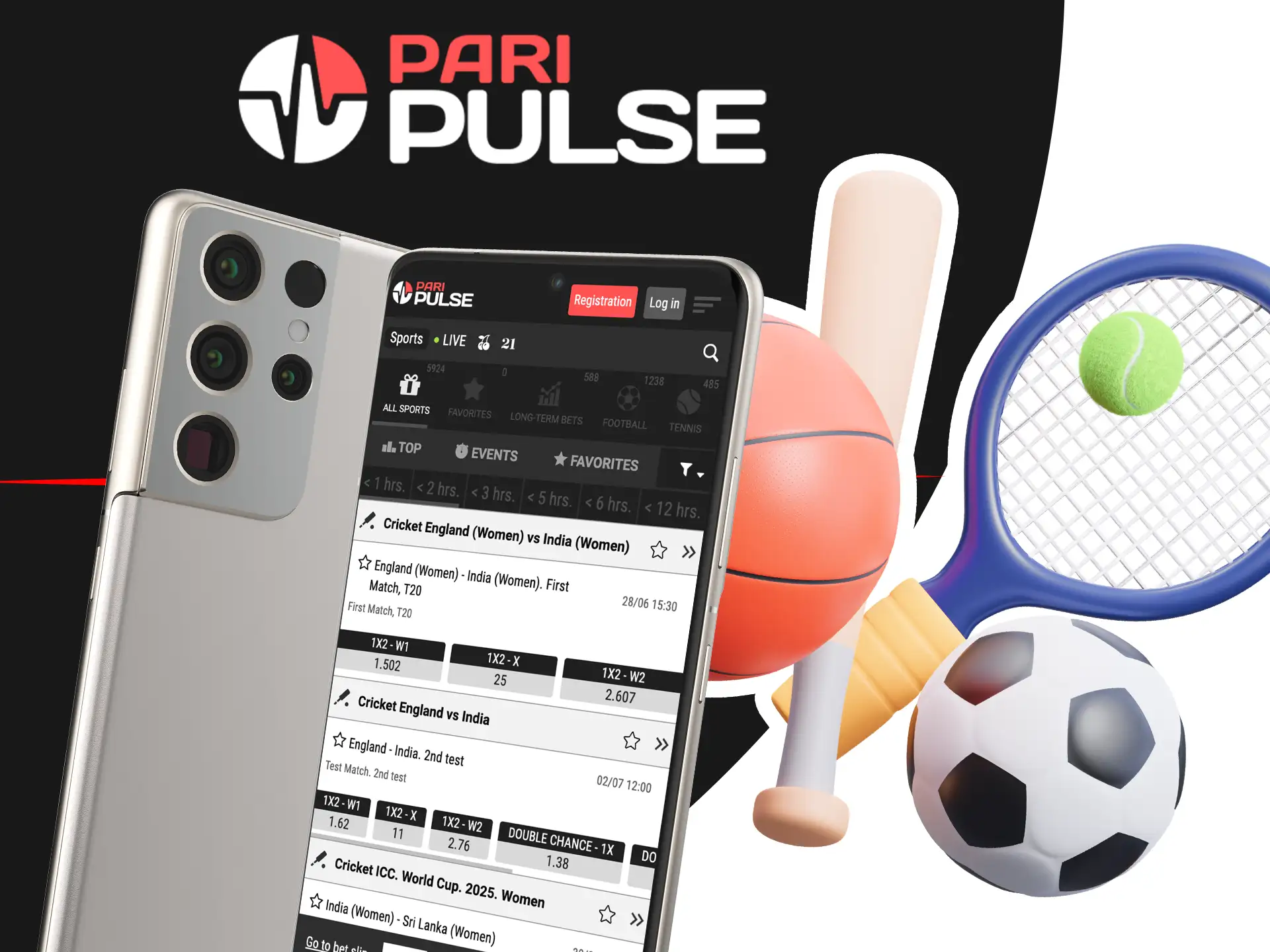 Download the PariPulse app and bet on sports anywhere.