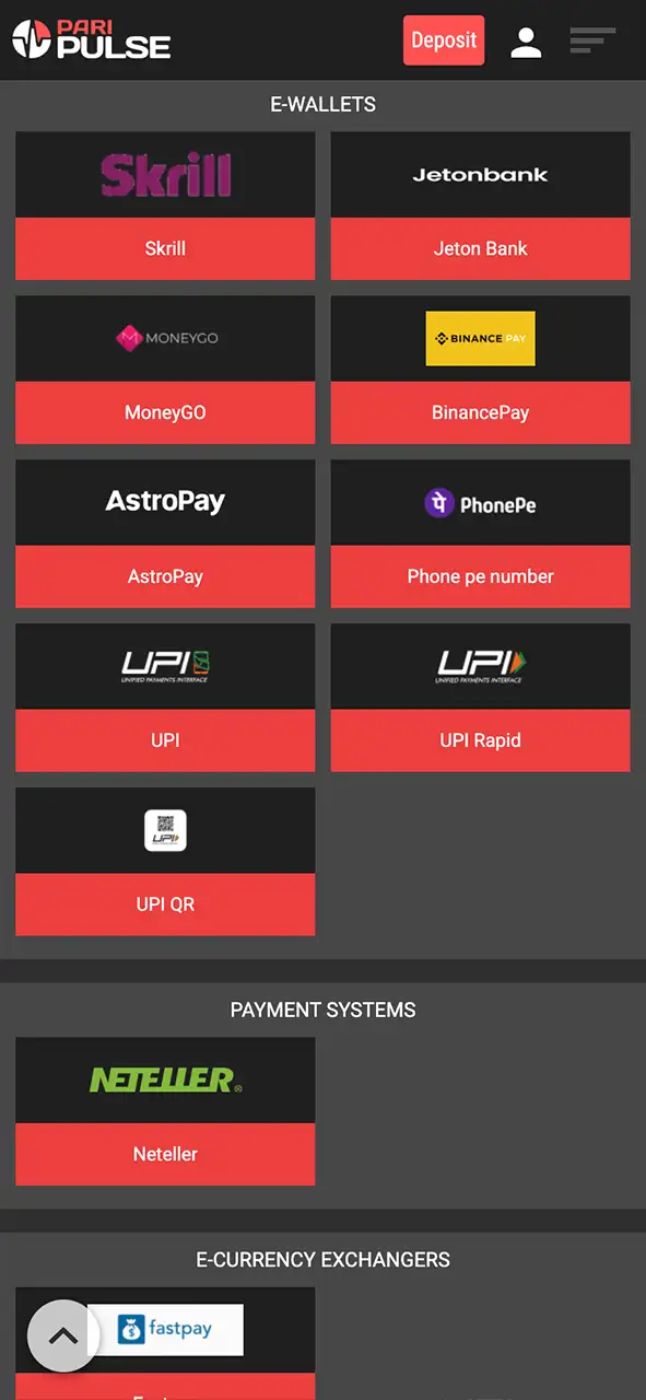 Make your first deposit and claim a bonus on PariPulse.