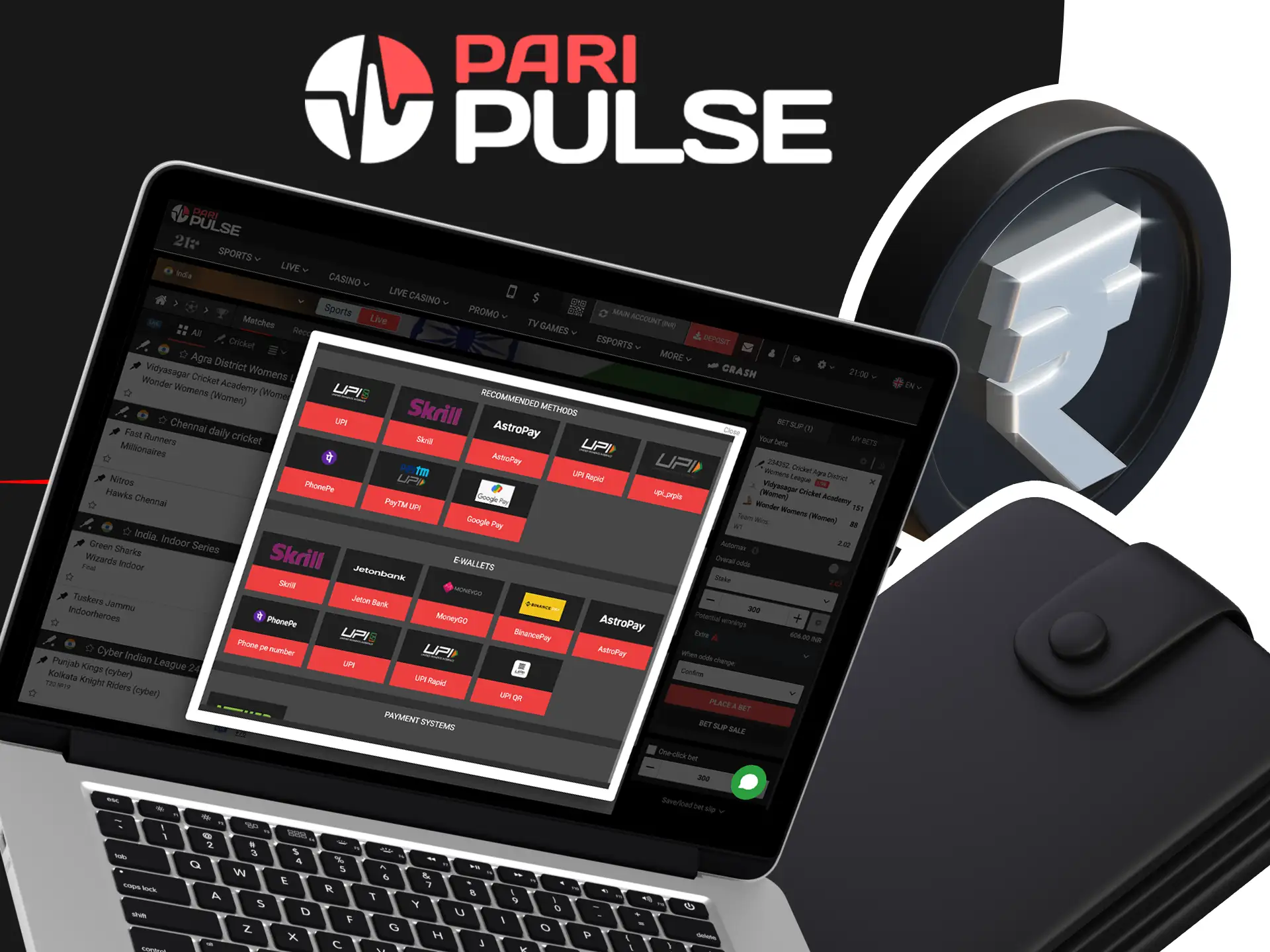 Use reliable payment methods for sports betting on PariPulse.