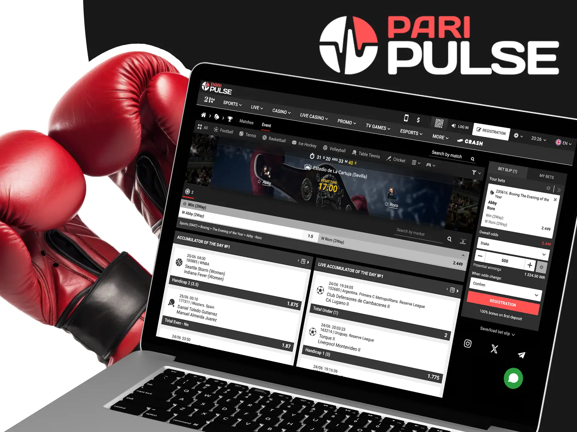 Bet on boxing matches and feel the action at PariPulse.