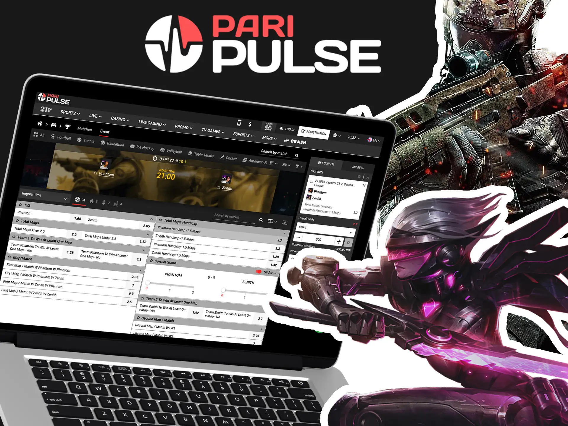 Try esports betting and follow top games on PariPulse.