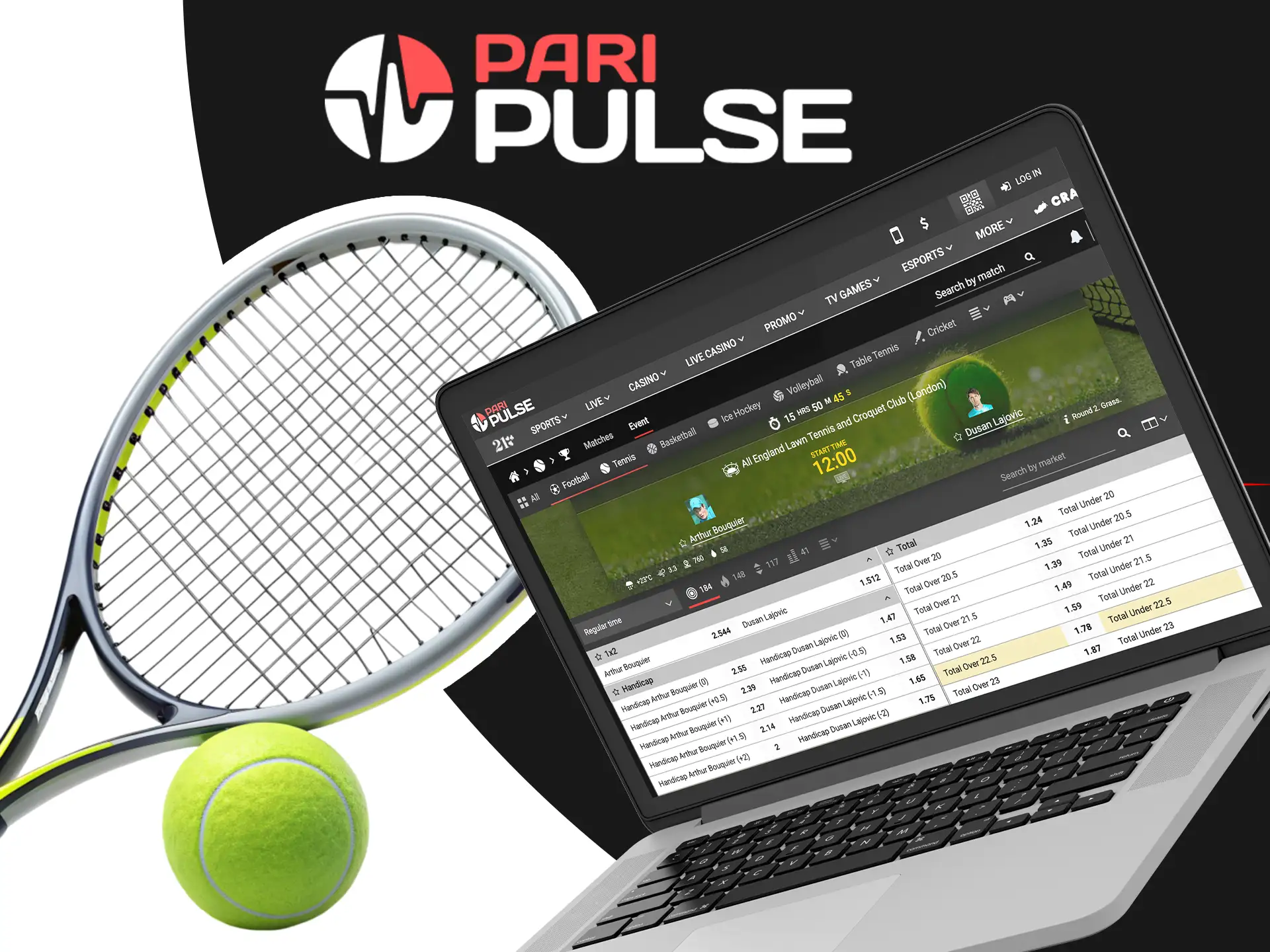 Make your predictions in tennis with PariPulse bets.