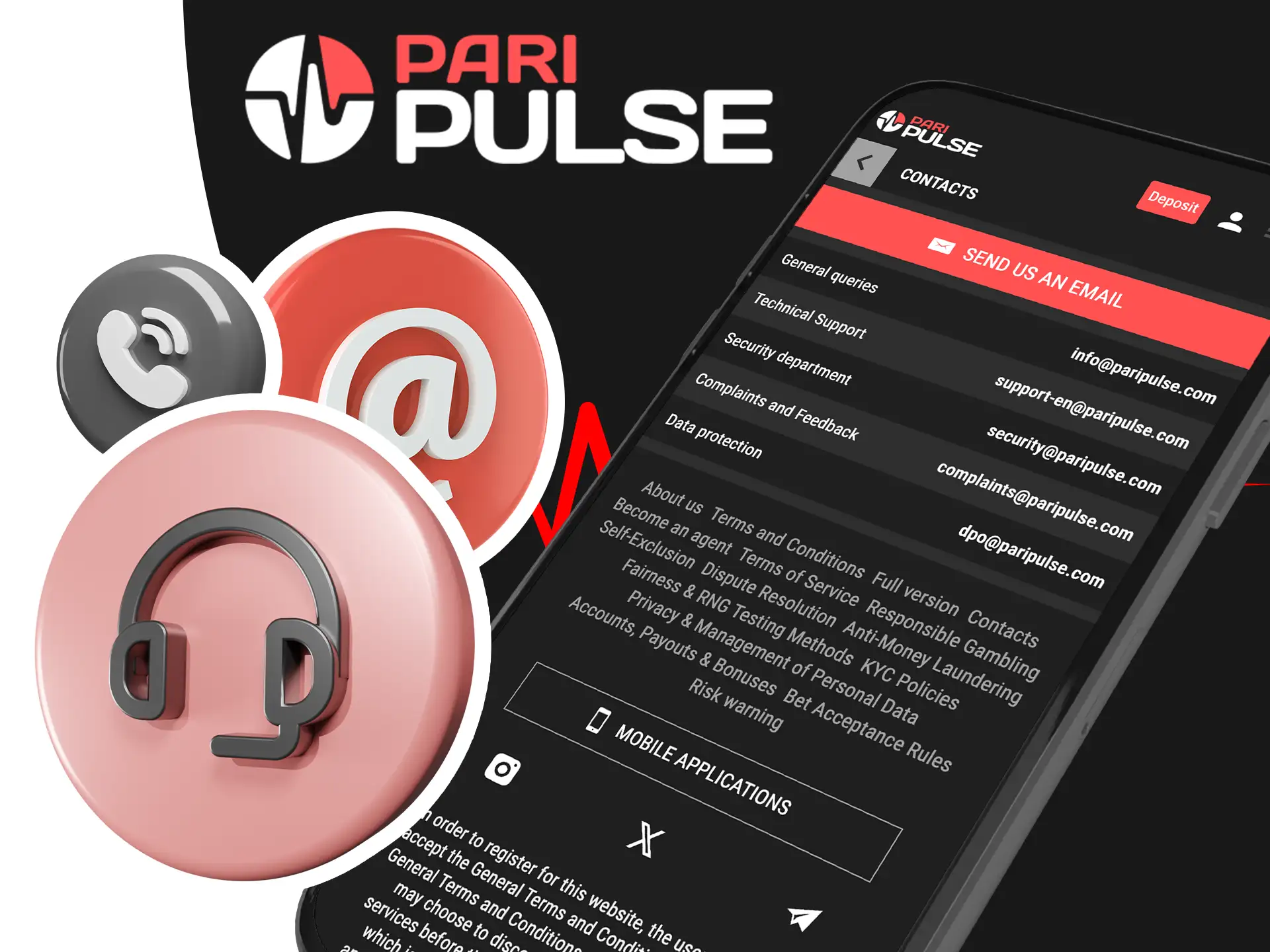 Contact customer support directly from the PariPulse app.