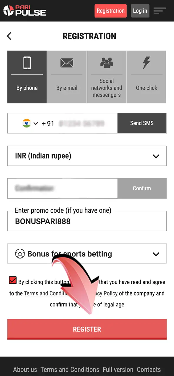 Create a new account and start playing on PariPulse.