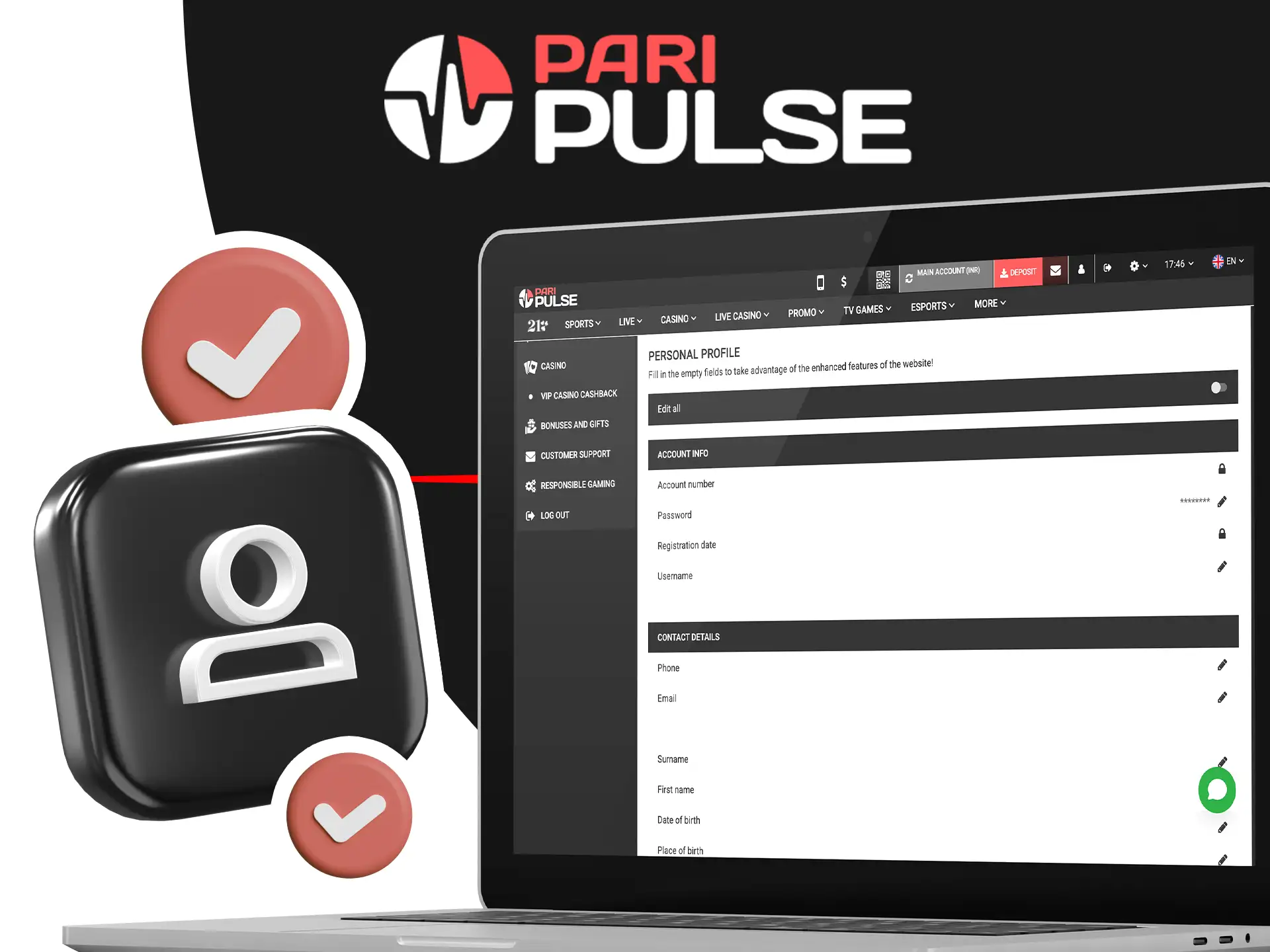 Complete the verification procedure on PariPulse.