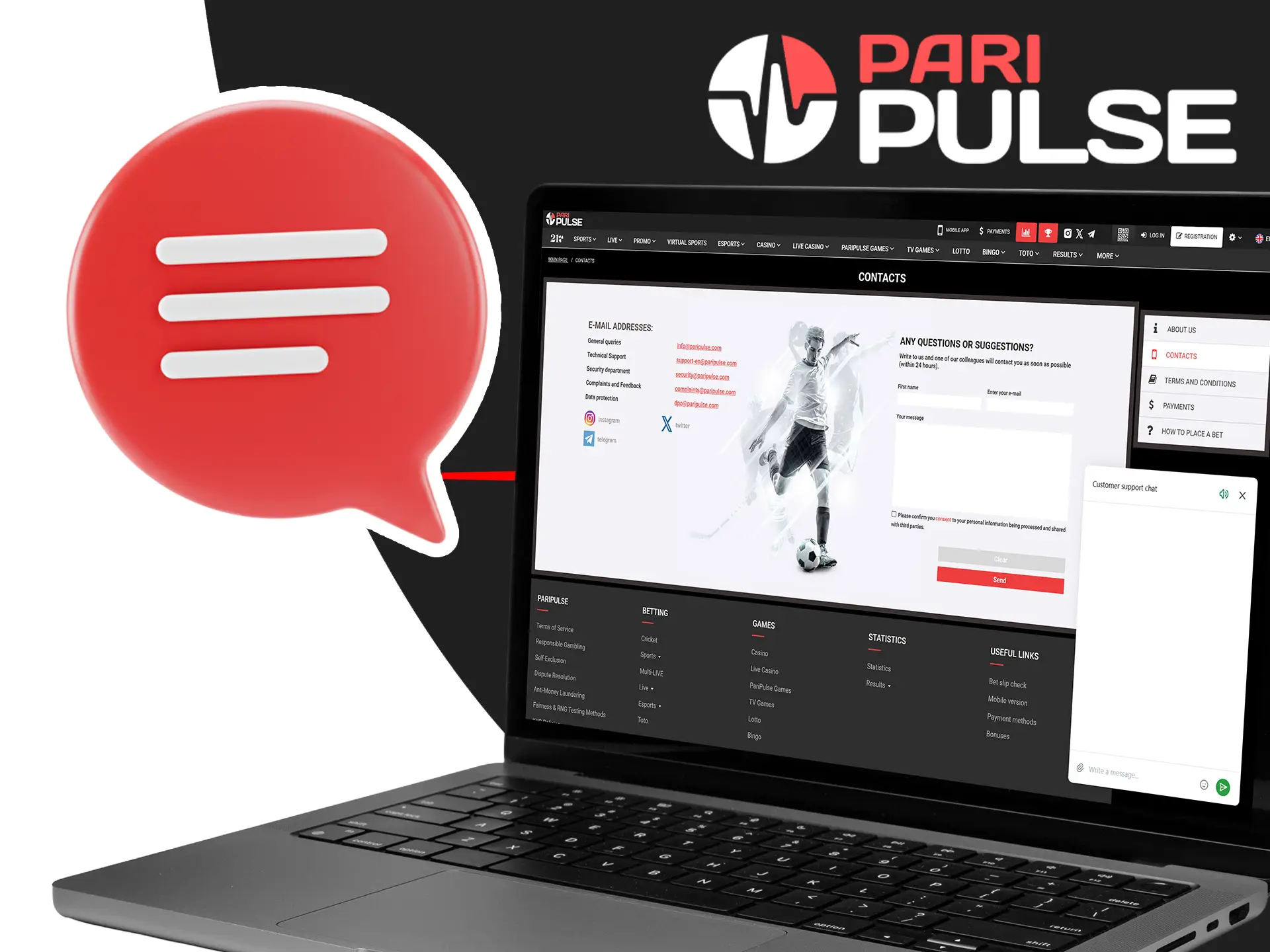 Contact PariPulse support via live chat or email.