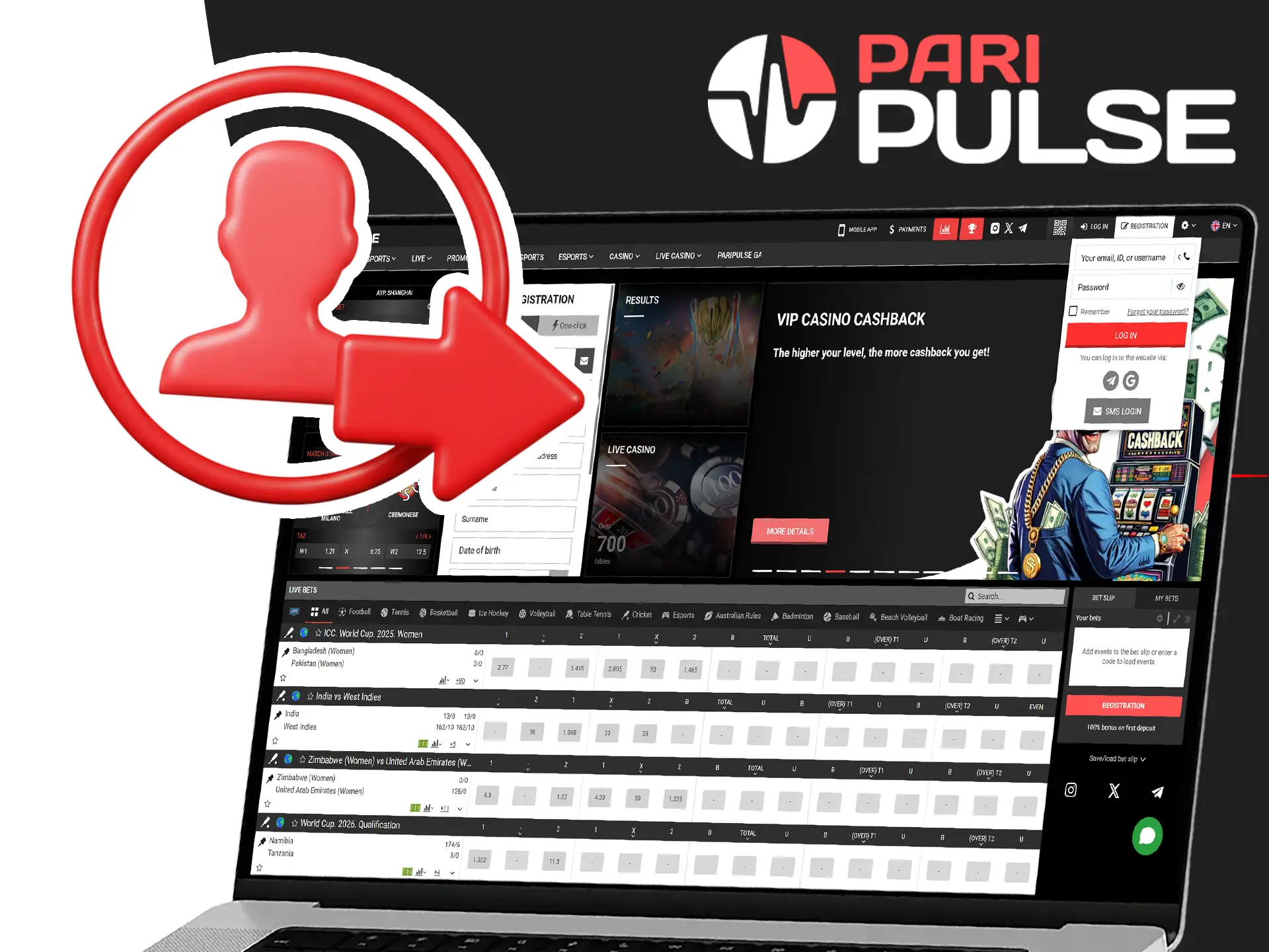 Log in to your PariPulse account at any time using your email and password.