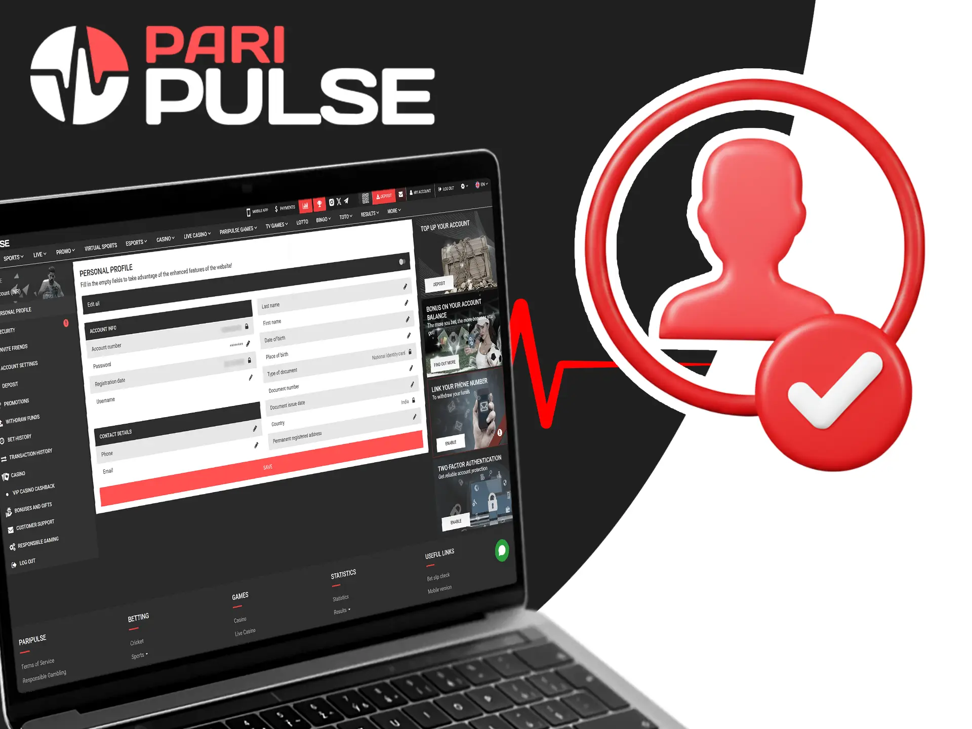 Verify your PariPulse account for security and payments.